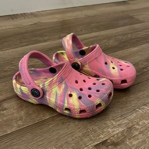 Toddler size 8 multi colored Crocs